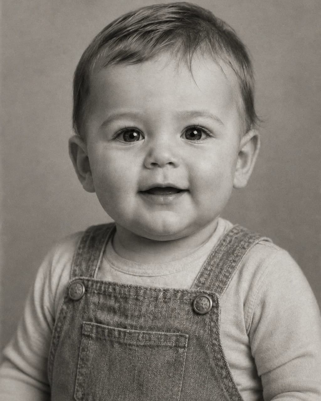 The faithfully restored baby photograph