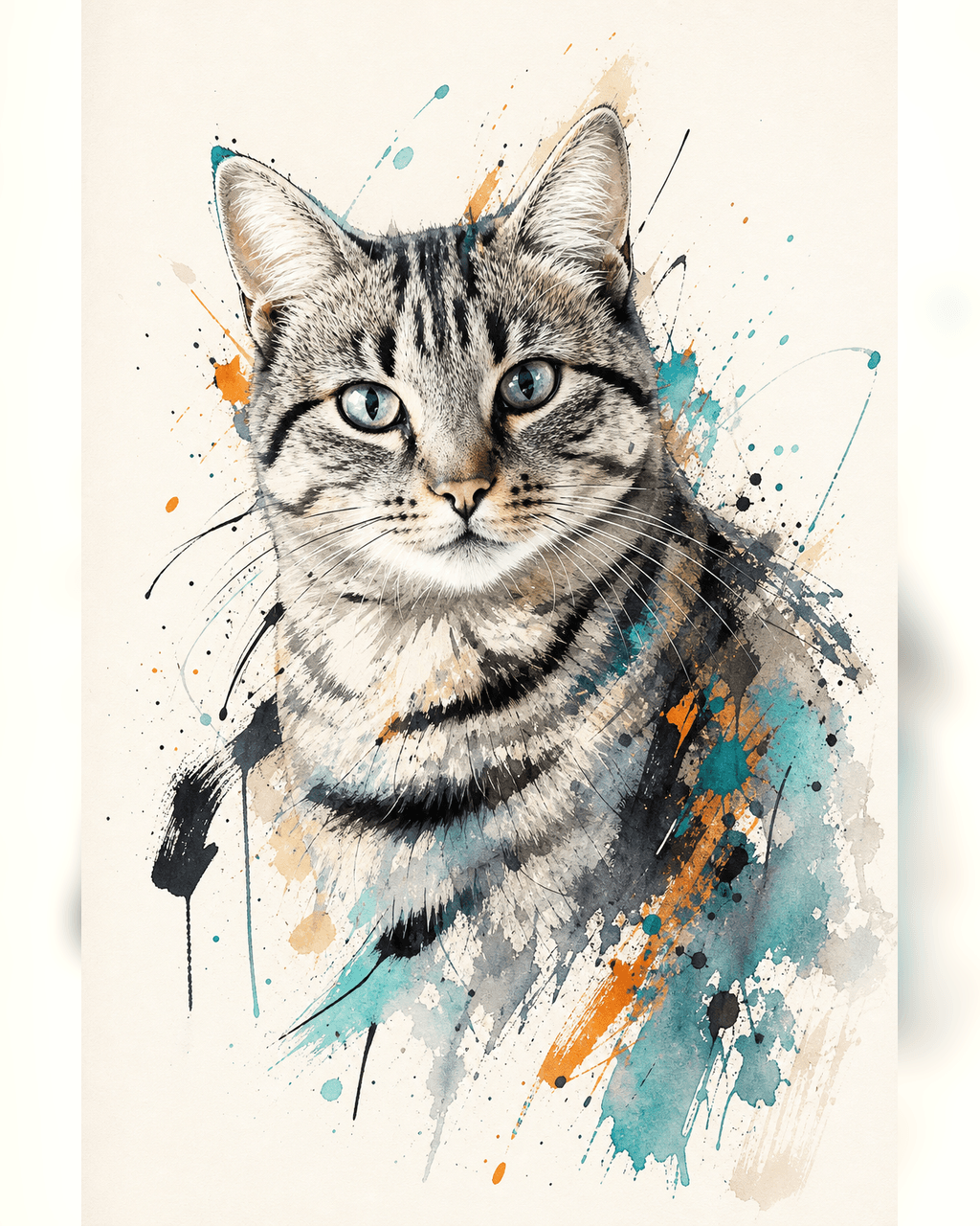 Cat · Color Ink + Soft Watercolor Color Ink
