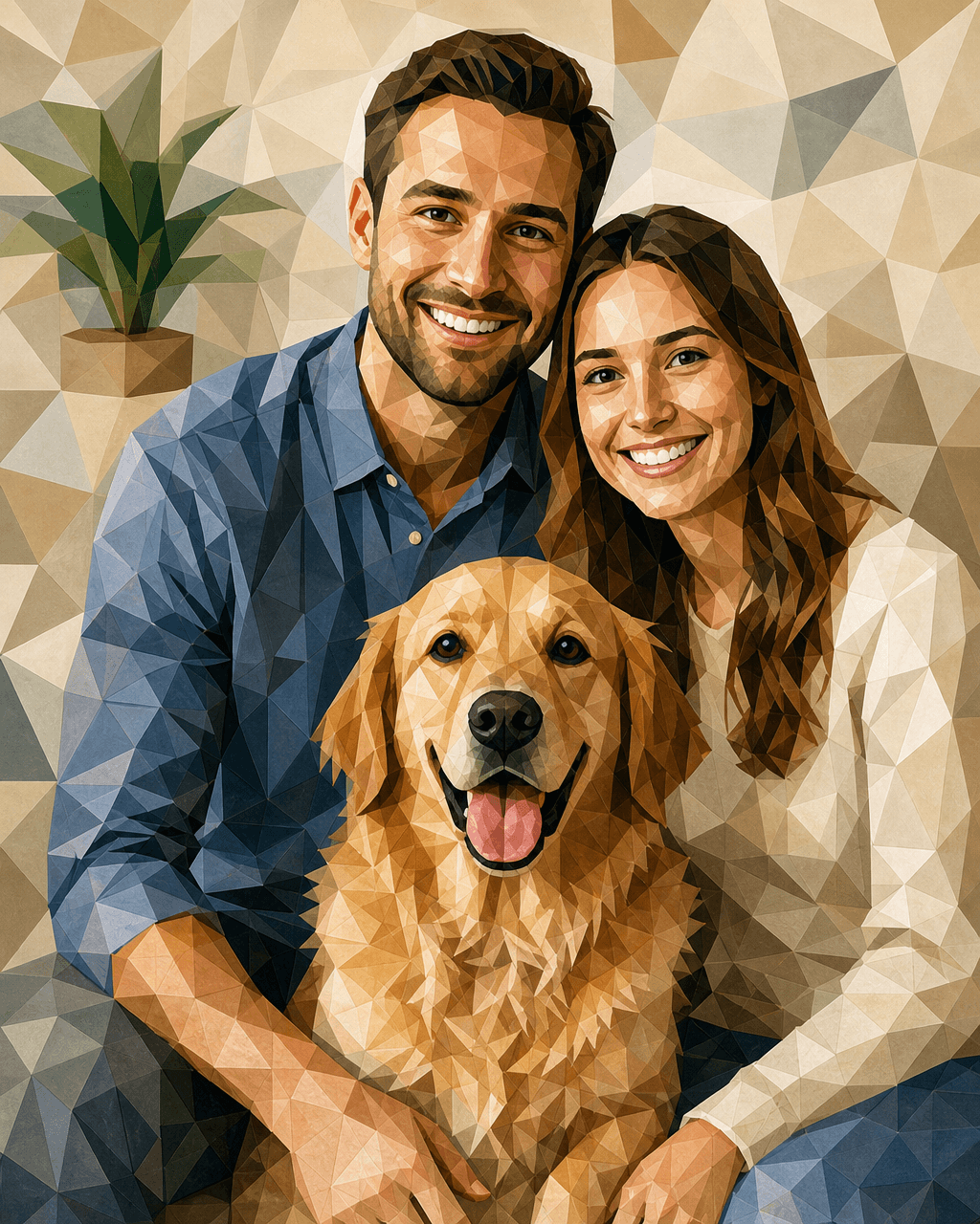 Geometric Mosaic people portrait