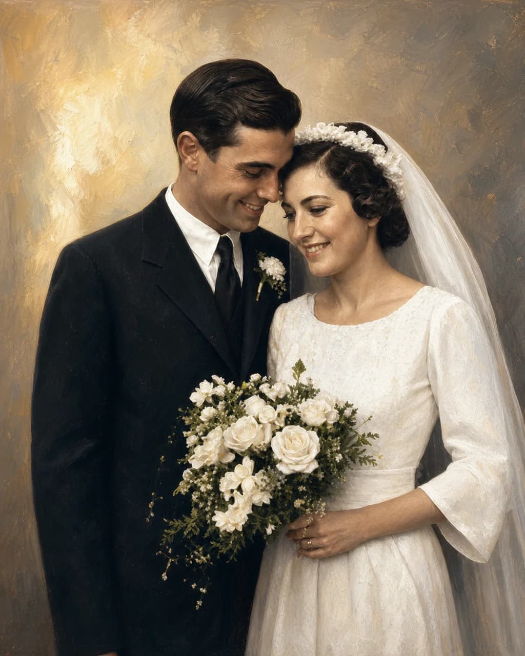 Classic Oil wedding portrait